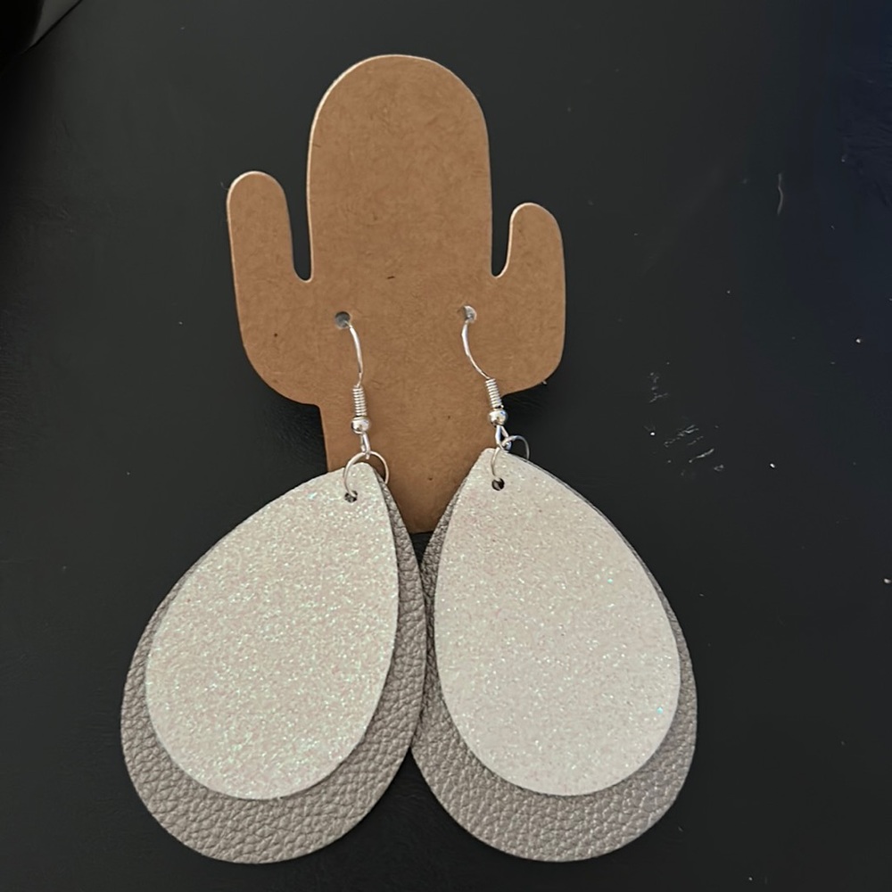 Faux leather earrings